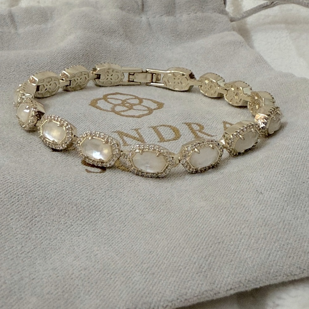 Kendra Scott Cole Gold Link Ivory Mother of Pearl Bracelet